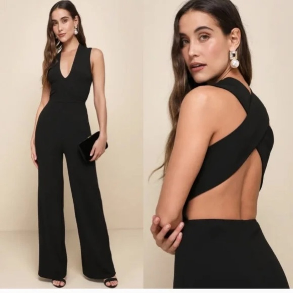 Crystal sky’s black body suit with criss cross back